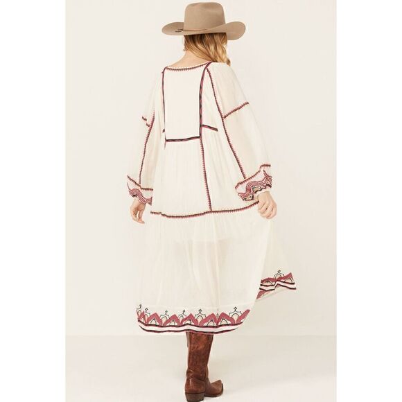 Free People Women's Sweet Escape Midi Dress boho embroidered small - Picture 3 of 12